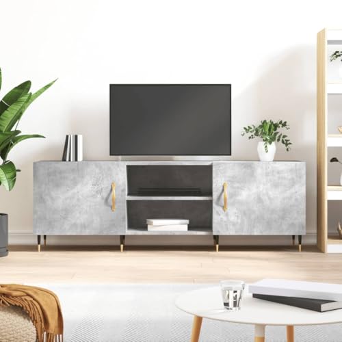 PUEOSZX TV-Schrank Multimedia-Möbel für den Innenbereich, TV-Ständer, seitlicher Couchtisch, klassisches und elegantes Design, Betongrau, 150 x 30 x 50 cm PUEOSZX TV-Schrank Multimedia-Möbel für den Innenbereich, TV-Ständer, seitlicher Couchtisch, klassisches und elegantes Design, Betongrau, 150 x 30 x 50 cm von PUEOSZX