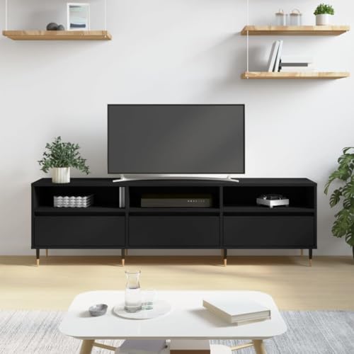 PUEOSZX TV-Schrank Multimedia-Möbel für den Innenbereich, TV-Ständer, seitlicher Couchtisch, klassisches und elegantes Design, Schwarz, 150 x 30 x 44,5 cm PUEOSZX TV-Schrank Multimedia-Möbel für den Innenbereich, TV-Ständer, seitlicher Couchtisch, klassisches und elegantes Design, Schwarz, 150 x 30 x 44,5 cm von PUEOSZX