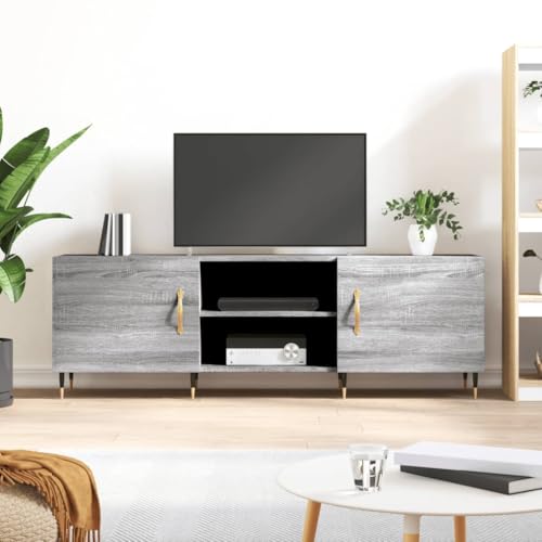 PUEOSZX TV-Schrank Multimedia-Möbel für den Innenbereich, TV-Ständer, seitlicher Couchtisch, klassisches und elegantes Design, Sonoma-Grau, 150 x 30 x 50 cm PUEOSZX TV-Schrank Multimedia-Möbel für den Innenbereich, TV-Ständer, seitlicher Couchtisch, klassisches und elegantes Design, Sonoma-Grau, 150 x 30 x 50 cm von PUEOSZX