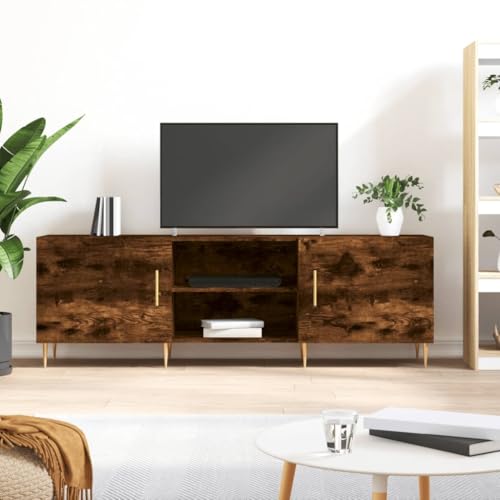PUEOSZX TV-Schrank Multimedia-Möbel für den Innenbereich, seitlicher Couchtisch, TV-Ständer, klassisches und elegantes Design, Rauch-Eiche, 150 x 30 x 50 cm PUEOSZX TV-Schrank Multimedia-Möbel für den Innenbereich, seitlicher Couchtisch, TV-Ständer, klassisches und elegantes Design, Rauch-Eiche, 150 x 30 x 50 cm von PUEOSZX