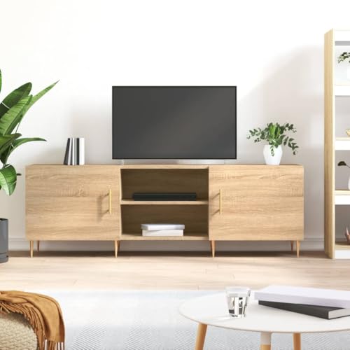 PUEOSZX TV-Schrank Multimedia-Möbel für den Innenbereich, seitlicher Couchtisch, TV-Ständer, klassisches und elegantes Design, Sonoma-Eiche, 150 x 30 x 50 cm PUEOSZX TV-Schrank Multimedia-Möbel für den Innenbereich, seitlicher Couchtisch, TV-Ständer, klassisches und elegantes Design, Sonoma-Eiche, 150 x 30 x 50 cm von PUEOSZX