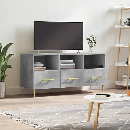 PUEOSZX TV-Schrank Multimedia-Möbel für den Innenbereich, seitlicher Couchtisch, TV-Ständer, klassisches und elegantes Design, Zementgrau, 102 x 36 x 50 cm PUEOSZX TV-Schrank Multimedia-Möbel für den Innenbereich, seitlicher Couchtisch, TV-Ständer, klassisches und elegantes Design, Zementgrau, 102 x 36 x 50 cm von PUEOSZX