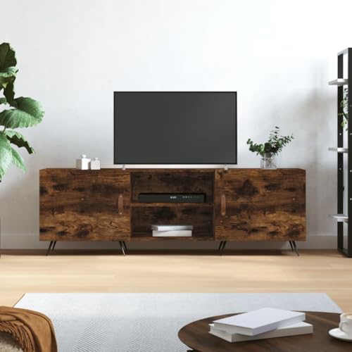 PUEOSZX TV-Schrank Multimedia-Ständer TV-Möbel für den Innenbereich, seitlicher Couchtisch, klassisches und elegantes Design, Eiche Rauchgrau, 150 x 30 x 50 cm PUEOSZX TV-Schrank Multimedia-Ständer TV-Möbel für den Innenbereich, seitlicher Couchtisch, klassisches und elegantes Design, Eiche Rauchgrau, 150 x 30 x 50 cm von PUEOSZX