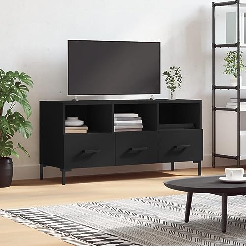 PUEOSZX TV-Schrank Multimedia-Ständer TV-Möbel für den Innenbereich, seitlicher Couchtisch, klassisches und elegantes Design, Schwarz, 102 x 36 x 50 cm PUEOSZX TV-Schrank Multimedia-Ständer TV-Möbel für den Innenbereich, seitlicher Couchtisch, klassisches und elegantes Design, Schwarz, 102 x 36 x 50 cm von PUEOSZX