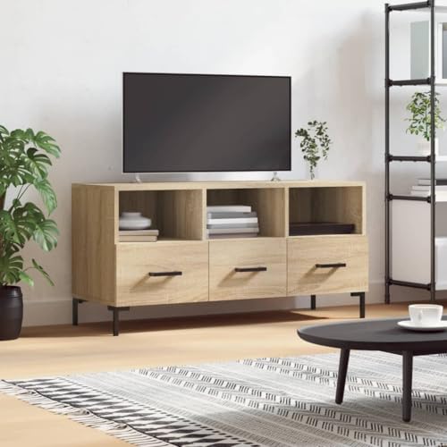 PUEOSZX TV-Schrank Multimedia-Ständer TV-Möbel für den Innenbereich, seitlicher Couchtisch, klassisches und elegantes Design, Sonoma-Eiche, 102 x 36 x 50 cm PUEOSZX TV-Schrank Multimedia-Ständer TV-Möbel für den Innenbereich, seitlicher Couchtisch, klassisches und elegantes Design, Sonoma-Eiche, 102 x 36 x 50 cm von PUEOSZX