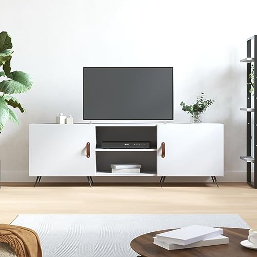PUEOSZX TV-Schrank Multimedia-Ständer TV-Möbel für den Innenbereich, seitlicher Couchtisch, klassisches und elegantes Design, Weiß, 150 x 30 x 50 cm PUEOSZX TV-Schrank Multimedia-Ständer TV-Möbel für den Innenbereich, seitlicher Couchtisch, klassisches und elegantes Design, Weiß, 150 x 30 x 50 cm von PUEOSZX