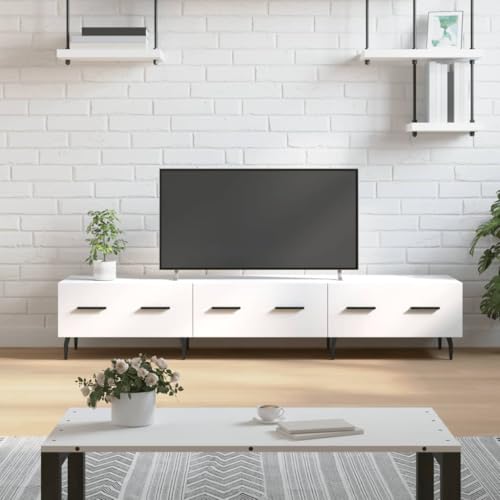 PUEOSZX TV-Schrank Multimedia-Ständer TV-Möbel für den Innenbereich, seitlicher Couchtisch, klassisches und elegantes Design, Weiß, 150 x 36 x 30 cm PUEOSZX TV-Schrank Multimedia-Ständer TV-Möbel für den Innenbereich, seitlicher Couchtisch, klassisches und elegantes Design, Weiß, 150 x 36 x 30 cm von PUEOSZX