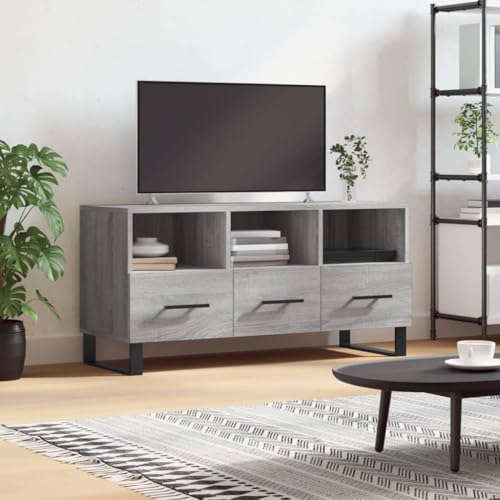 PUEOSZX TV-Schrank TV-Möbel Multimedia-Armario Beistelltisch Couchtisch Innenmöbel klassisches und elegantes Design Sonoma-Grau 102 x 36 x 50 cm von PUEOSZX
