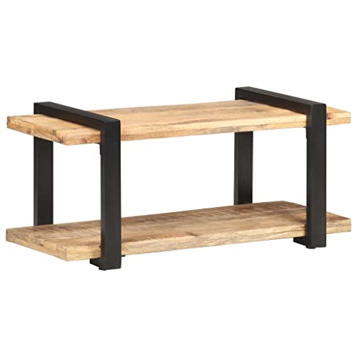 PUEOSZX TV-Schrank TV-Möbel Multimedia-Armario Couchtisch Innenmöbel klassisches und elegantes Design Hellbraun und Schwarz 90 x 40 x 40 cm von PUEOSZX