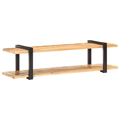PUEOSZX TV-Schrank TV-Ständer Multimedia-Möbel seitlicher Couchtisch Innenmöbel klassisches und elegantes Design Hellbraun und Schwarz 160 x 40 x 40 cm von PUEOSZX