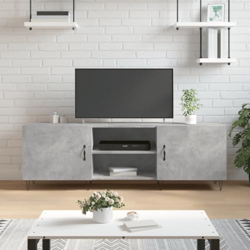 PUEOSZX TV-Schrank für Innenräume, Multimedia-Möbel, seitlicher Couchtisch, TV-Ständer, klassisches und elegantes Design, Grau, Beton, 150 x 30 x 50 cm PUEOSZX TV-Schrank für Innenräume, Multimedia-Möbel, seitlicher Couchtisch, TV-Ständer, klassisches und elegantes Design, Grau, Beton, 150 x 30 x 50 cm von PUEOSZX