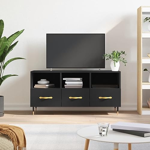 PUEOSZX TV-Schrank für Innenräume, Multimedia-Möbel, seitlicher Couchtisch, TV-Ständer, klassisches und elegantes Design, Schwarz, 102 x 36 x 50 cm PUEOSZX TV-Schrank für Innenräume, Multimedia-Möbel, seitlicher Couchtisch, TV-Ständer, klassisches und elegantes Design, Schwarz, 102 x 36 x 50 cm von PUEOSZX