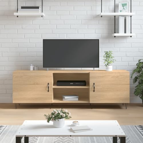 PUEOSZX TV-Schrank für Innenräume, Multimedia-Möbel, seitlicher Couchtisch, TV-Ständer, klassisches und elegantes Design, Sonoma-Eiche, 150 x 30 x 50 cm PUEOSZX TV-Schrank für Innenräume, Multimedia-Möbel, seitlicher Couchtisch, TV-Ständer, klassisches und elegantes Design, Sonoma-Eiche, 150 x 30 x 50 cm von PUEOSZX