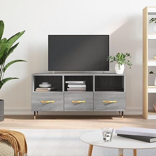 PUEOSZX TV-Schrank für Innenräume, Multimedia-Möbel, seitlicher Couchtisch, TV-Ständer, klassisches und elegantes Design, Sonoma-Grau, 102 x 36 x 50 cm PUEOSZX TV-Schrank für Innenräume, Multimedia-Möbel, seitlicher Couchtisch, TV-Ständer, klassisches und elegantes Design, Sonoma-Grau, 102 x 36 x 50 cm von PUEOSZX
