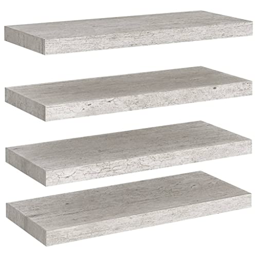 PUEOSZX Wandregal Ausstellungsregale 4 Stück Hängeregal Wandregal Lagerregal für Wohnzimmer Schlafzimmer oder Badezimmer Minimalistisches Design Grau Beton 60 x 23,5 x 3,8 cm PUEOSZX Wandregal Ausstellungsregale 4 Stück Hängeregal Wandregal Lagerregal für Wohnzimmer Schlafzimmer oder Badezimmer Minimalistisches Design Grau Beton 60 x 23,5 x 3,8 cm von PUEOSZX