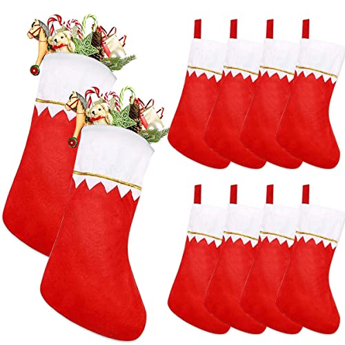 Nikolausstrumpf,Nikolausstiefel,10 Stück Nikolausstiefel Zum Befüllen,36 x 23 cm ,Großer Weihnachtsstrumpf, Christmas Stockings Personalized, Hängende Weihnachten Strümpfe für Kamin, Weihnachtsdeko von PUERHUACI