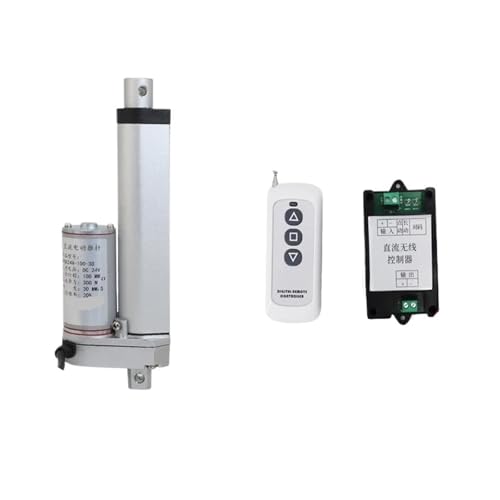 Elektrischer Linearantrieb mit Fernbedienung, DC 12 V/24 V, Hub 30 mm bis 100 mm, passend for Fensteröffner-Linearantriebsmotor(500N,STOKE 100MM_24V) von PUERLYAR
