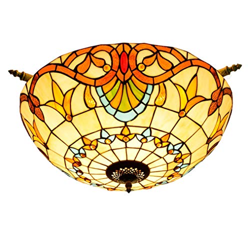 PUFAHAU Pendelleuchte, Vintage Barock Halbdeckenleuchte 26-Zoll-Deckenlampe Im Tiffany-Stil Buntglas-Deckenlampen Für Wohnzimmer Schlafzimmer Deckenleuchte PUFAHAU Pendelleuchte, Vintage Barock Halbdeckenleuchte 26-Zoll-Deckenlampe Im Tiffany-Stil Buntglas-Deckenlampen Für Wohnzimmer Schlafzimmer Deckenleuchte von PUFAHAU
