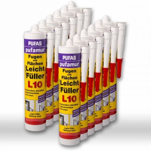 12 x Pufas Pufamur Fugen und Flächen Leichtfüller L10 310ml Weiß 12 x Pufas Pufamur Fugen und Flächen Leichtfüller L10 310ml Weiß von PUFAS
