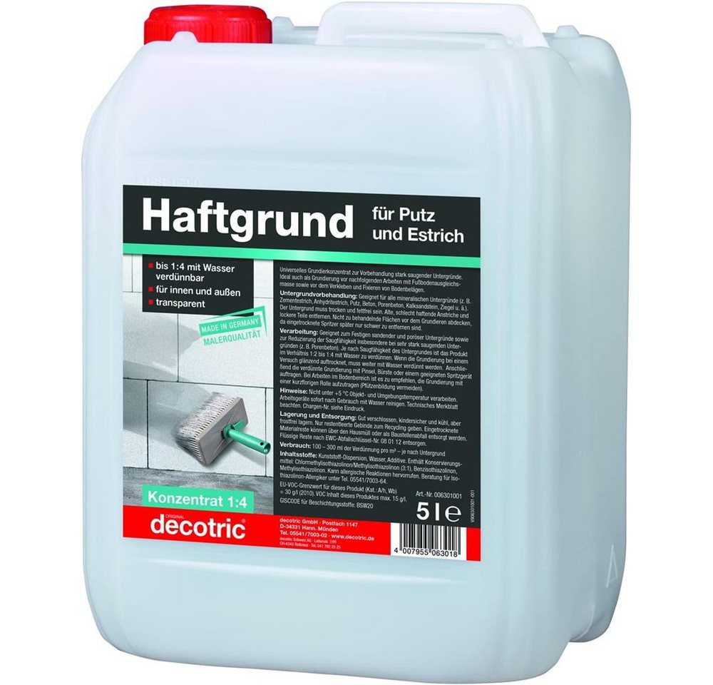 PUFAS Haftgrund decotric Haftgrund für Putz und Estrich, 5 Liter von PUFAS