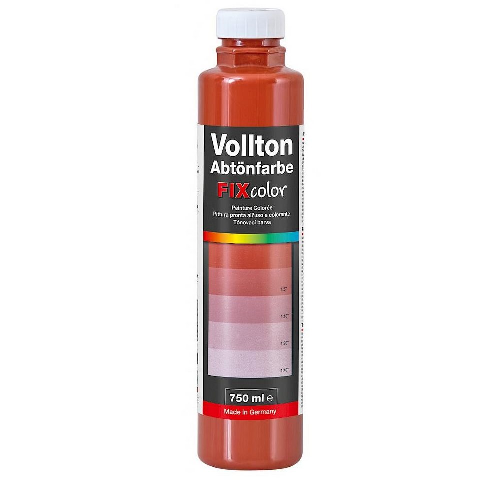 PUFAS Vollton- und Abtönfarbe FIXcolor Abtönfarbe, Ziegelrot 750 ml von PUFAS