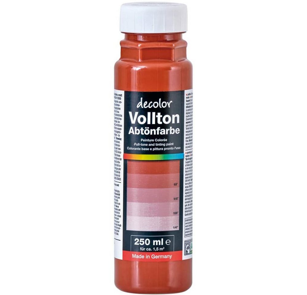 PUFAS Vollton- und Abtönfarbe decolor Abtönfarbe, Ziegelrot 250 ml von PUFAS