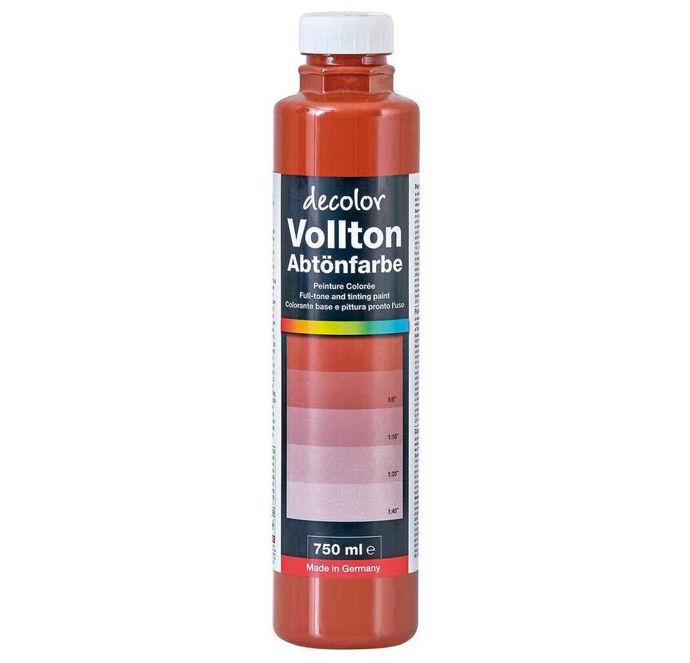 PUFAS Vollton- und Abtönfarbe decolor Vollton- und Abtönfarbe, Ziegelrot 750 ml von PUFAS