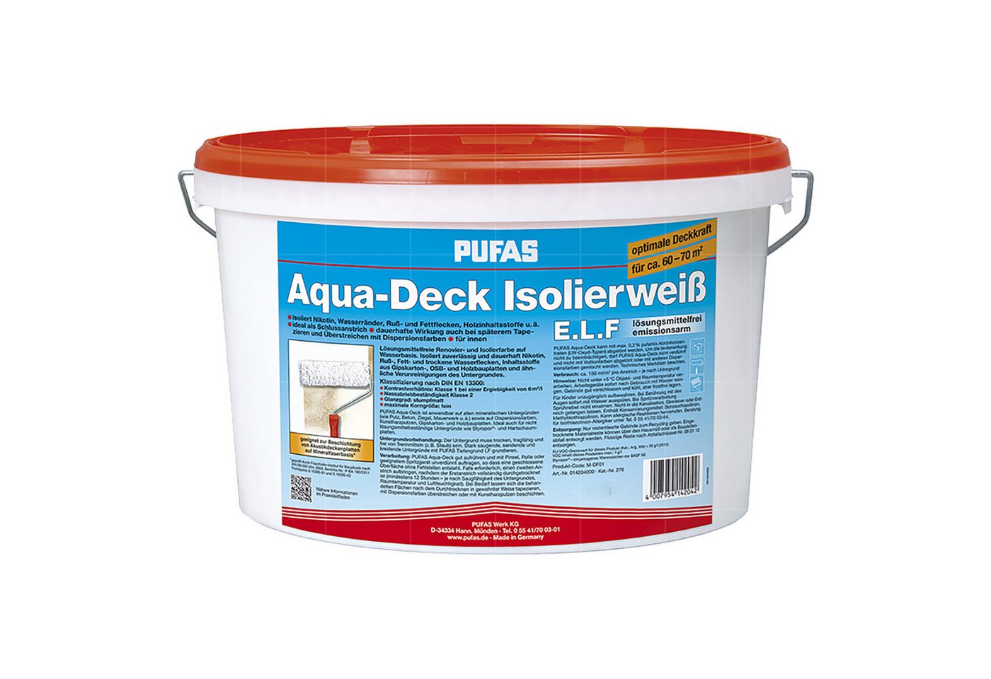 PUFAS Wandfarbe AQUA-DECK ISOLIERWEISS E.L.F. - 12.5 LTR PUFAS Wandfarbe AQUA-DECK ISOLIERWEISS E.L.F. - 12.5 LTR von PUFAS