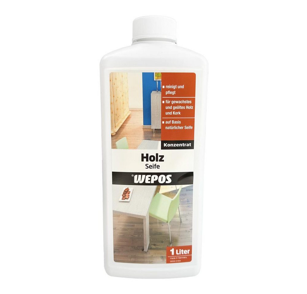 PUFAS Wepos Holz Seife Bodenpflegemittel, 1 Liter, für Boden, Treppe, Tür, Möbel, für Innen und Außen von PUFAS