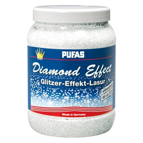 Pufas Diamond Effect Lasur Effektlasur 1,5L extrafeiner silberner Glitzer-Effekt von PUFAS