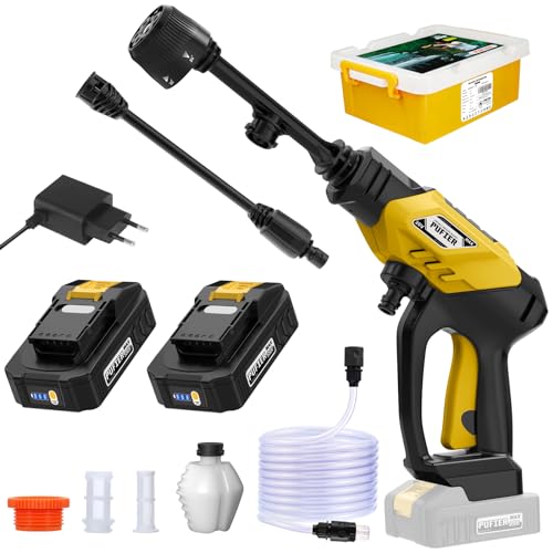 PUFIER Akku Hochdruckreiniger, 20V Akku Druckreiniger Max 30 Bar Druck mit 2 Batterien, Schnurloser Tragbarer Mini Hochdruckreiniger Akku für Auto/RVs/Boote/Teppich (Deutsches E-Handbuch) von PUFIER