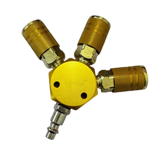 3 Wege Luftschlauch Splitter 3 Wege Quick Steckerschlauch Splitter Industriestifter Luftstopfen Kompressor Ersatz Schnellanbau Pneumatischer Adapter von PUGEOAMN