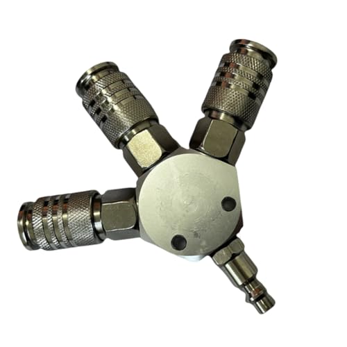 3 Wege Luftschlauch Splitter 3 Wege Quick Steckerschlauch Splitter Industriestifter Luftstopfen Kompressor Ersatz Schnellanbau Pneumatischer Adapter von PUGEOAMN