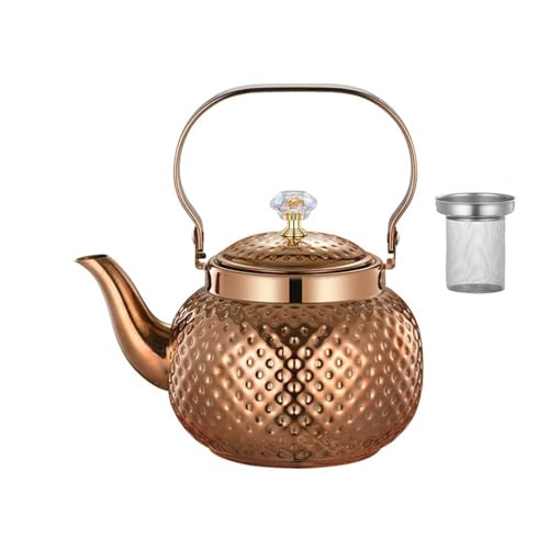 Runde Teas Töpfe Flecken Stähle Teekannen Mit Infuser Wasser Kochende Kessel Kurzspouts Über Kaffeekosteln Gießen von PUGEOAMN