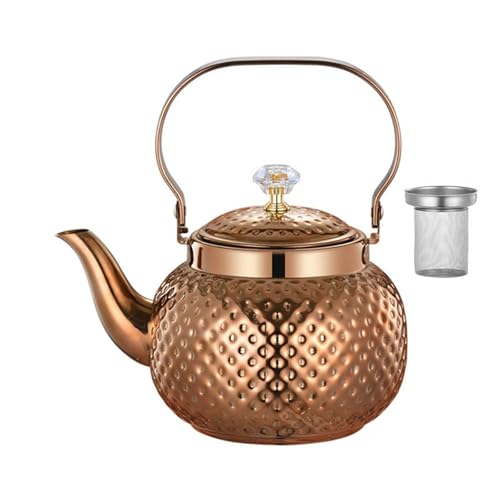 Runde Teas Töpfe Flecken Stähle Teekannen Mit Infuser Wasser Kochende Kessel Kurzspouts Über Kaffeekosteln Gießen von PUGEOAMN