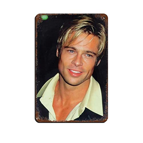 Schauspieler Brad Pitt 5 Blechschild Vintage Metall Pub Club Cafe Bar Home Wandkunst Dekoration Poster Retro 20 x 30 cm von PUGOIL