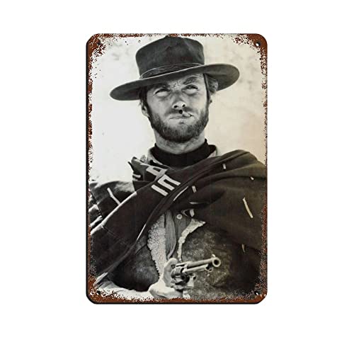 Schauspieler Clint Eastwood 15 Retro-Poster Metall-Blechschild Chic Art Retro Eisen Malerei Bar Menschen Höhle Cafe Familie Garage Poster Wanddekoration 20 x 30 cm von PUGOIL