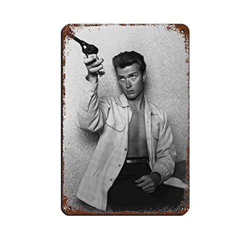 Schauspieler Clint Eastwood 26 Retro-Poster Metall-Blechschild Chic Art Retro Eisen Malerei Bar Menschen Höhle Cafe Familie Garage Poster Wanddekoration 20 x 30 cm von PUGOIL