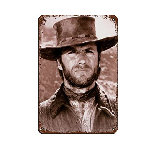 Schauspieler Clint Eastwood 8 Retro-Poster Metall Blechschild Chic Art Retro Eisen Malerei Bar Menschen Höhle Cafe Familie Garage Poster Wanddekoration 20 x 30 cm von PUGOIL