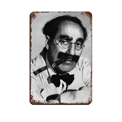Schauspieler Groucho Marx 12 Retro-Poster Metall-Blechschild Chic Art Retro Eisen Malerei Bar Menschen Höhle Cafe Familie Garage Poster Wanddekoration 20 x 30 cm von PUGOIL