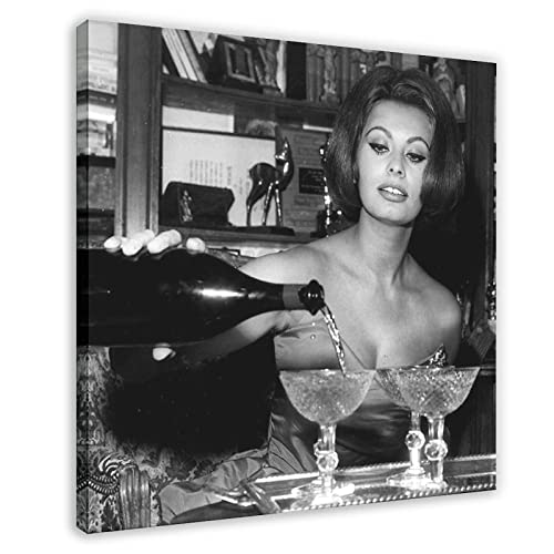 Schauspieler Sophia Loren 1 Leinwandposter Schlafzimmer Dekor Sport Landschaft Büro Zimmer Dekor Geschenkrahmen 30 x 30 cm von PUGOIL