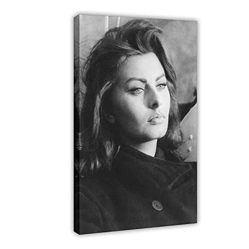 Schauspieler Sophia Loren 19 Leinwandposter Wandkunst Dekor Bild Gemälde für Wohnzimmer Schlafzimmer Dekoration Rahmen: 30 x 45 cm von PUGOIL