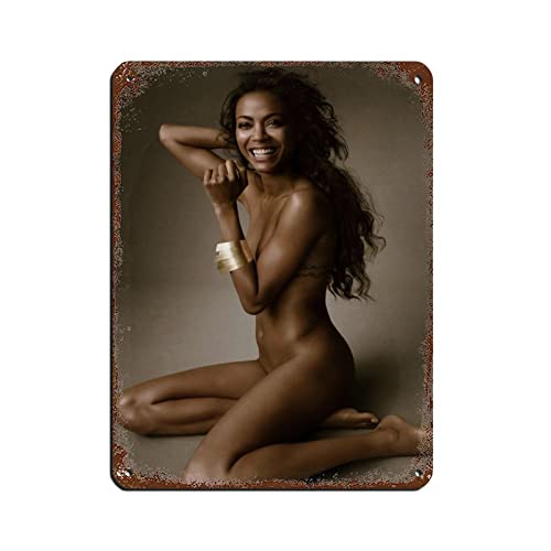 Schauspieler Zoe Saldana 1 Retro-Poster Metall-Blechschild Chic Art Retro Eisen Malerei Bar Menschen Höhle Cafe Familie Garage Poster Wanddekoration 30 x 40 cm von PUGOIL