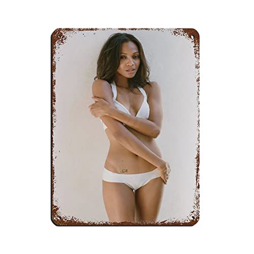 Schauspieler Zoe Saldana 7 Retro-Poster Metall-Blechschild Chic Art Retro Eisen Malerei Bar Menschen Höhle Cafe Familie Garage Poster Wanddekoration 30 x 40 cm von PUGOIL