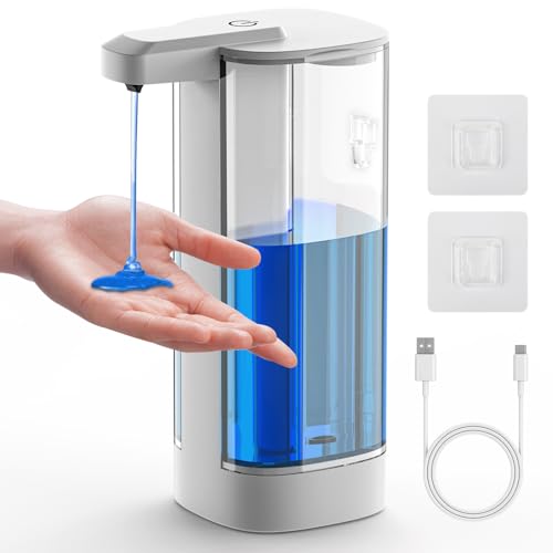 Automatischer Flüssigseifenspender, 500 ml berührungsloser Handseifenspender, 4 Stufen einstellbar mit IR-Sensor, USB-aufladbar, wandmontierter elektrischer Seifenspender, wasserdicht Automatischer Flüssigseifenspender, 500 ml berührungsloser Handseifenspender, 4 Stufen einstellbar mit IR-Sensor, USB-aufladbar, wandmontierter elektrischer Seifenspender, wasserdicht von PUGTOW