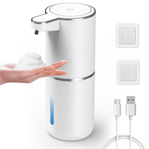Automatischer Seifenspender, wiederaufladbar, berührungslos, 380 ml, elektrischer Seifenspender für die Hände, wasserdicht, für Küche und Badezimmer Automatischer Seifenspender, wiederaufladbar, berührungslos, 380 ml, elektrischer Seifenspender für die Hände, wasserdicht, für Küche und Badezimmer von PUGTOW