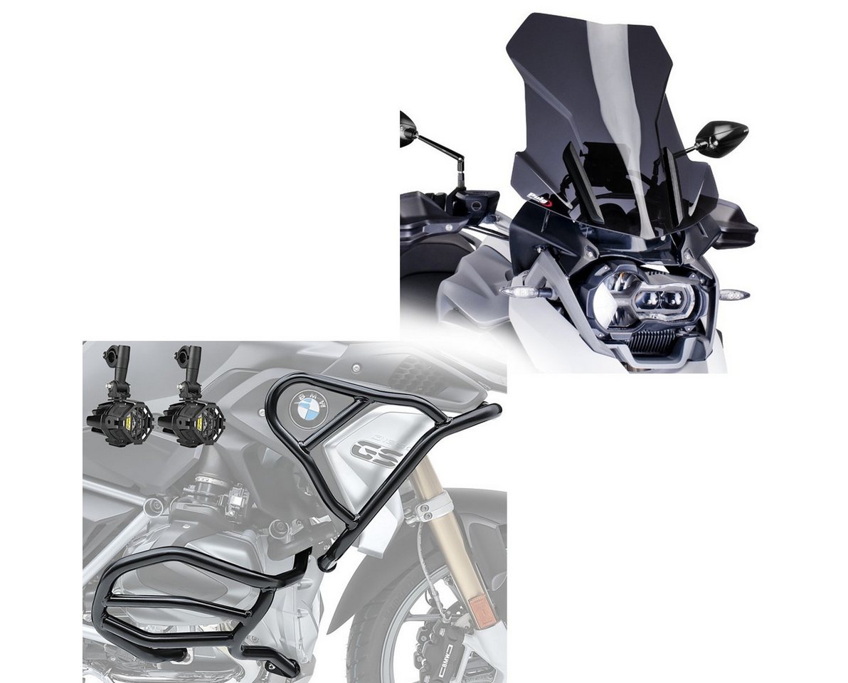 PUIG Halter Tourenscheibe dunkel getönt # + Set Sturzbügel oben unten + Scheinwerf PUIG Halter Tourenscheibe dunkel getönt # + Set Sturzbügel oben unten + Scheinwerf von PUIG