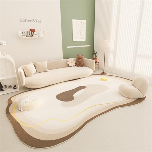 Weicher Kaschmirimitat-Teppich, Plüsch, Unregelmäßige Form, Wohnzimmer-, Schlafzimmerteppich, Großflächiger Teppich von PUIOKA