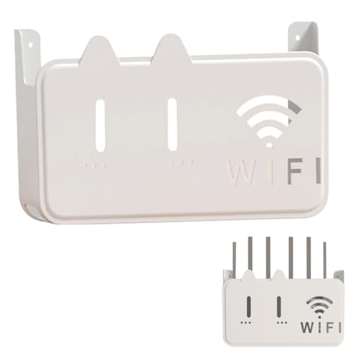 PUIOTEAI Router Schrank, Router Verstecken, Router Box, Router Aufbewahrungsbox an der Wand für Verstecken Sie Ihren Router und Kabelsalat(White) von PUIOTEAI