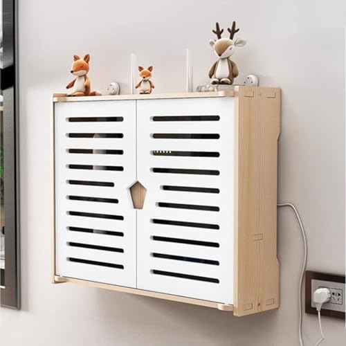 PUIOTEAI Router Schrank, Router Verstecken, WiFi Router Aufbewahrungsbox Set-Top Boxschwebende Regale Wandmontage Wohnzimmer Modem Kabel Router Abdeckung Multifunkti PUIOTEAI Router Schrank, Router Verstecken, WiFi Router Aufbewahrungsbox Set-Top Boxschwebende Regale Wandmontage Wohnzimmer Modem Kabel Router Abdeckung Multifunkti von PUIOTEAI
